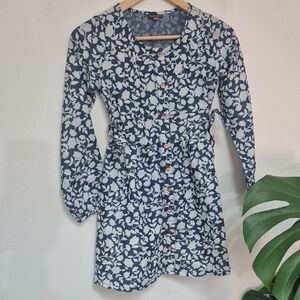 Vince Camuto Blue and White Floral Kids Dress